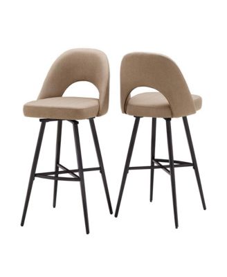 Krista Fabric Swivel Bar Stool (Set of 2)