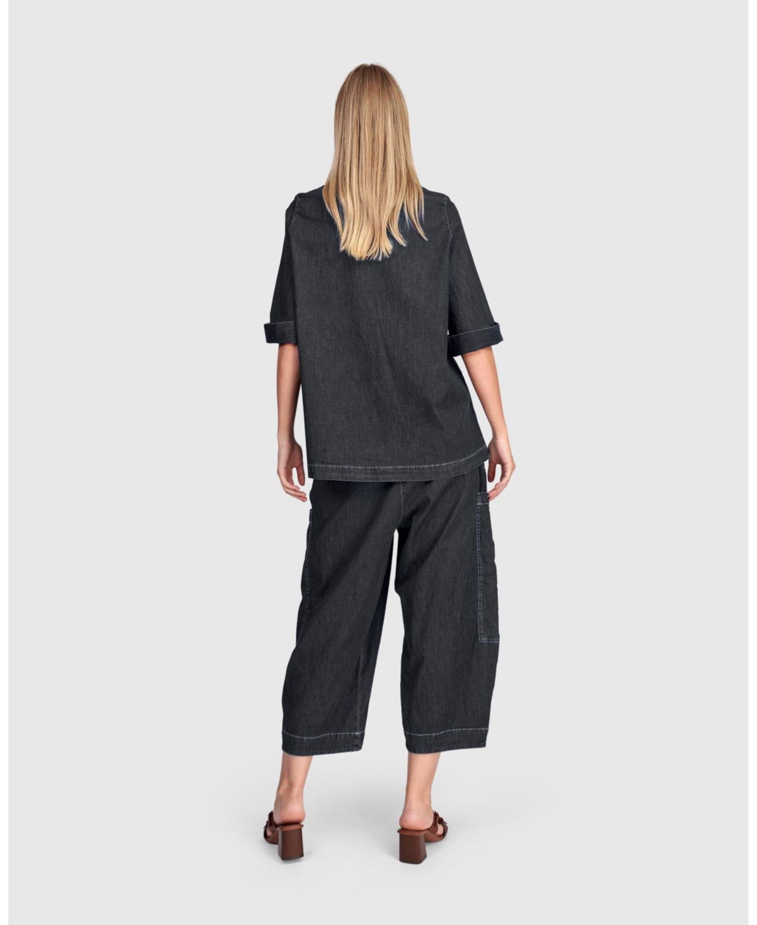 Women's Myles 3/4-Length A-Line Denim Popover Shirt