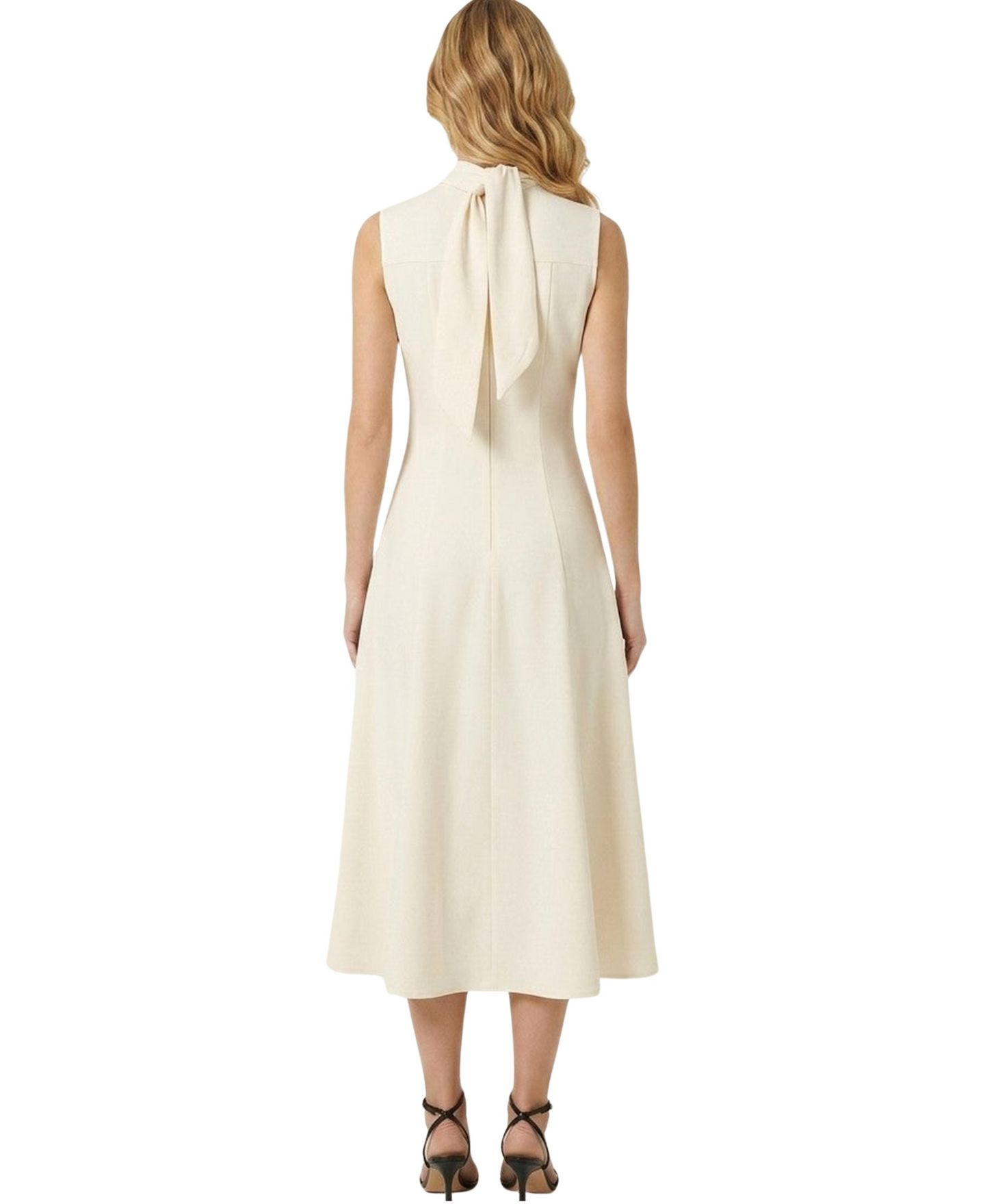Женское платье Modenaire High-Mock-Neck Sleeveless A-Line Midi, цвет: Бежевый — фото 2