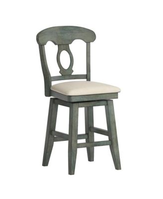 Lea Oval Swivel Counter Stool with Linen Seat