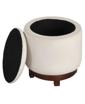 360-Degree Swivel Velvet Ottoman with Hidden Storage