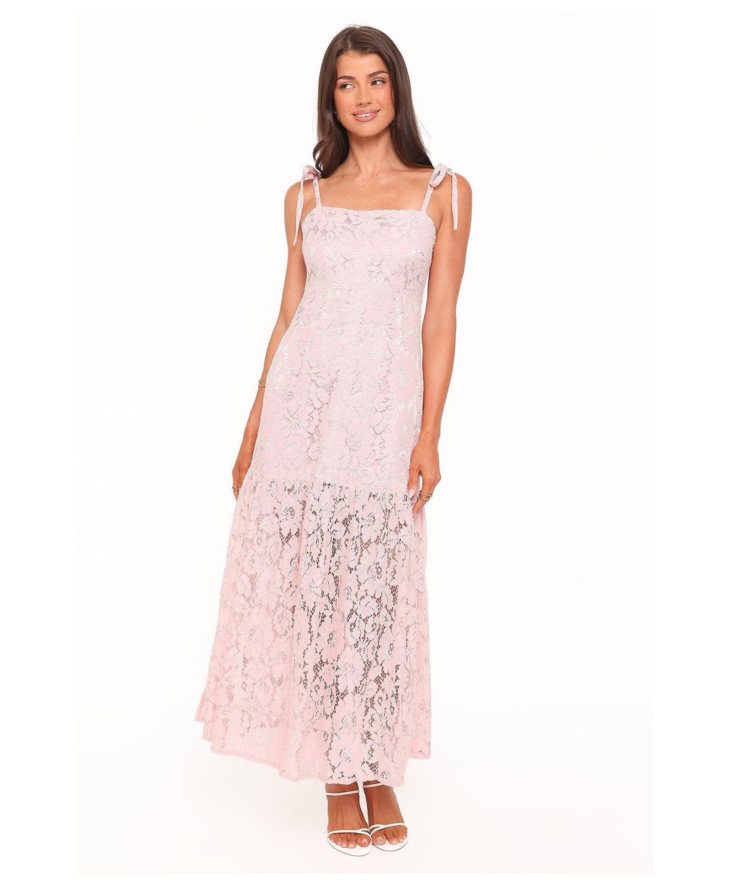 Women's Nicolette Lace Floral Square Neck Maxi Dress