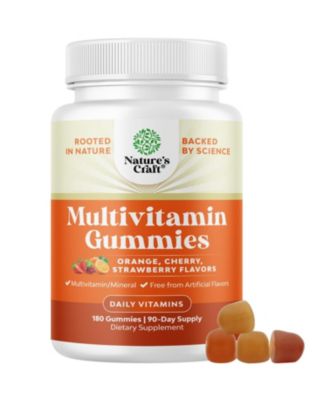 Daily Multivitamin Gummies for Adults - Vitamins A, C, D, E, B12, Zinc and Biotin - 180 Count