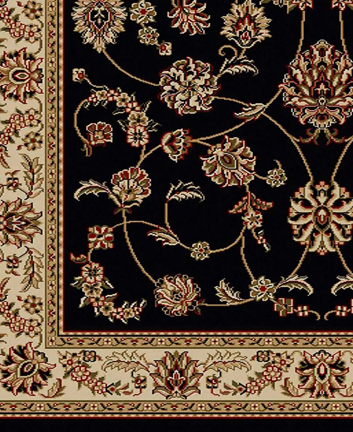 Closeout! Km Home 1596/1312/Black Pesaro Black 7'9" x 11' Area Rug