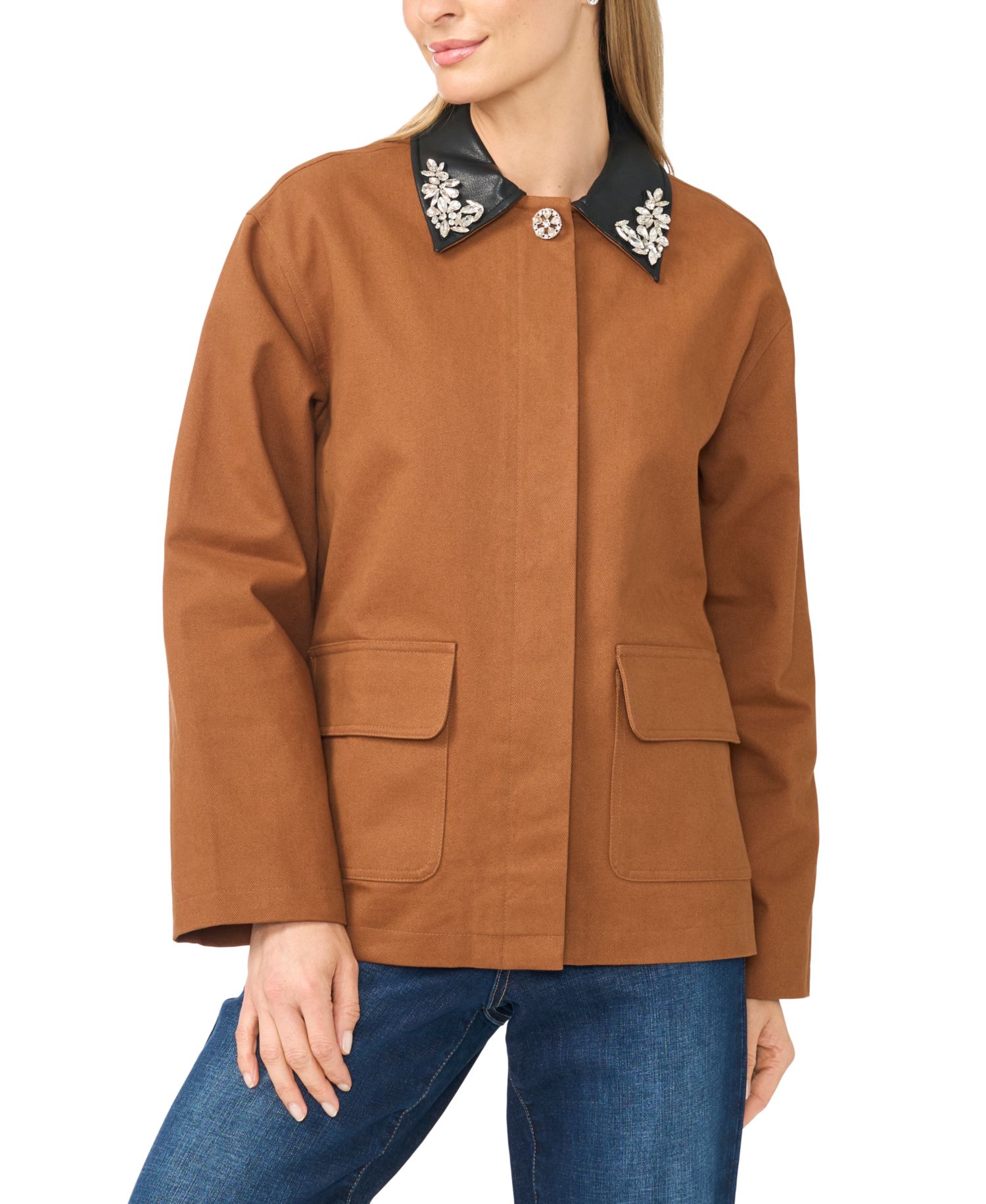 Women's Embellished-Collar Barn Jacket