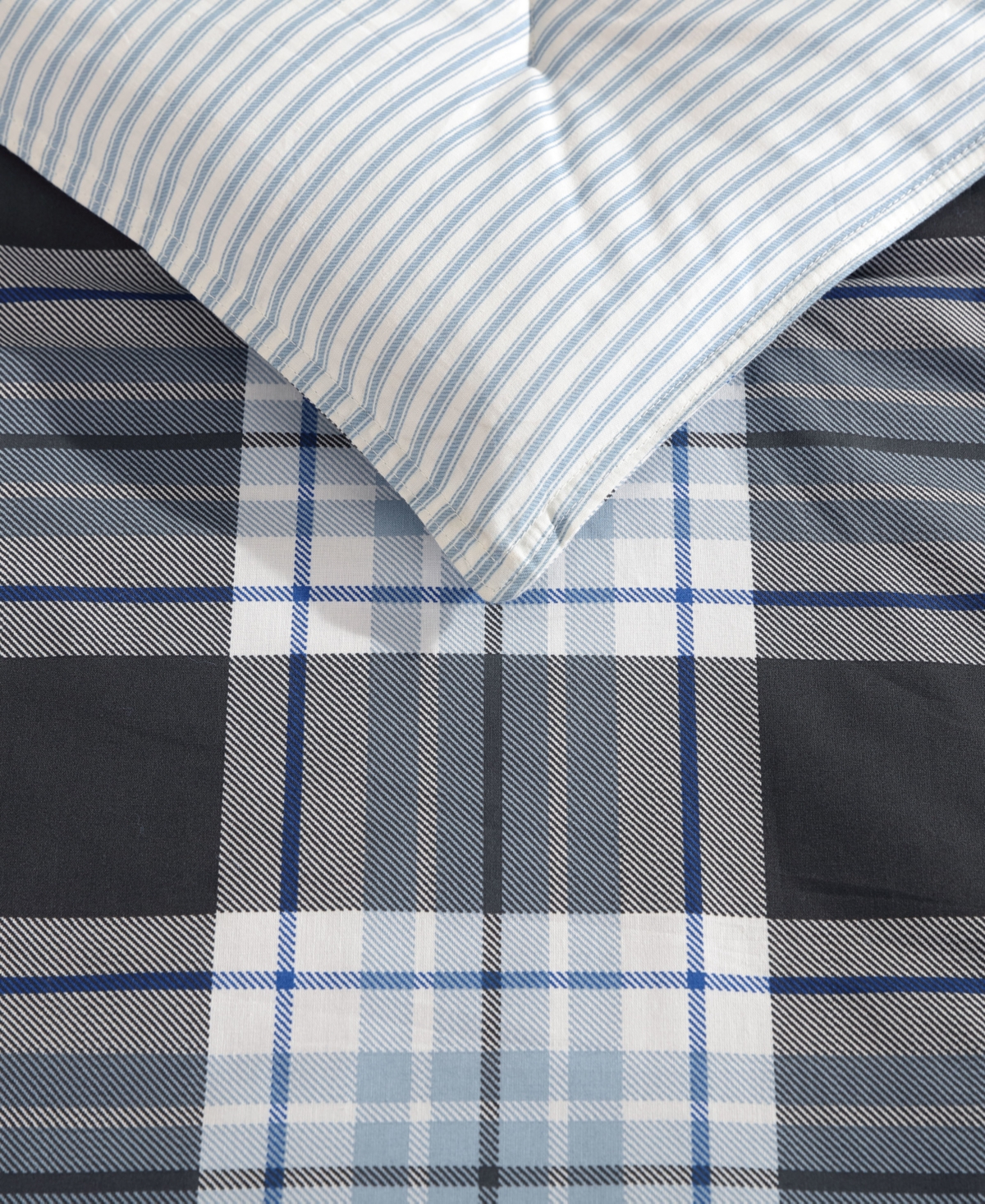 Eddie Bauer Lewis Plaid Atlantic Duvet Cover Set, King