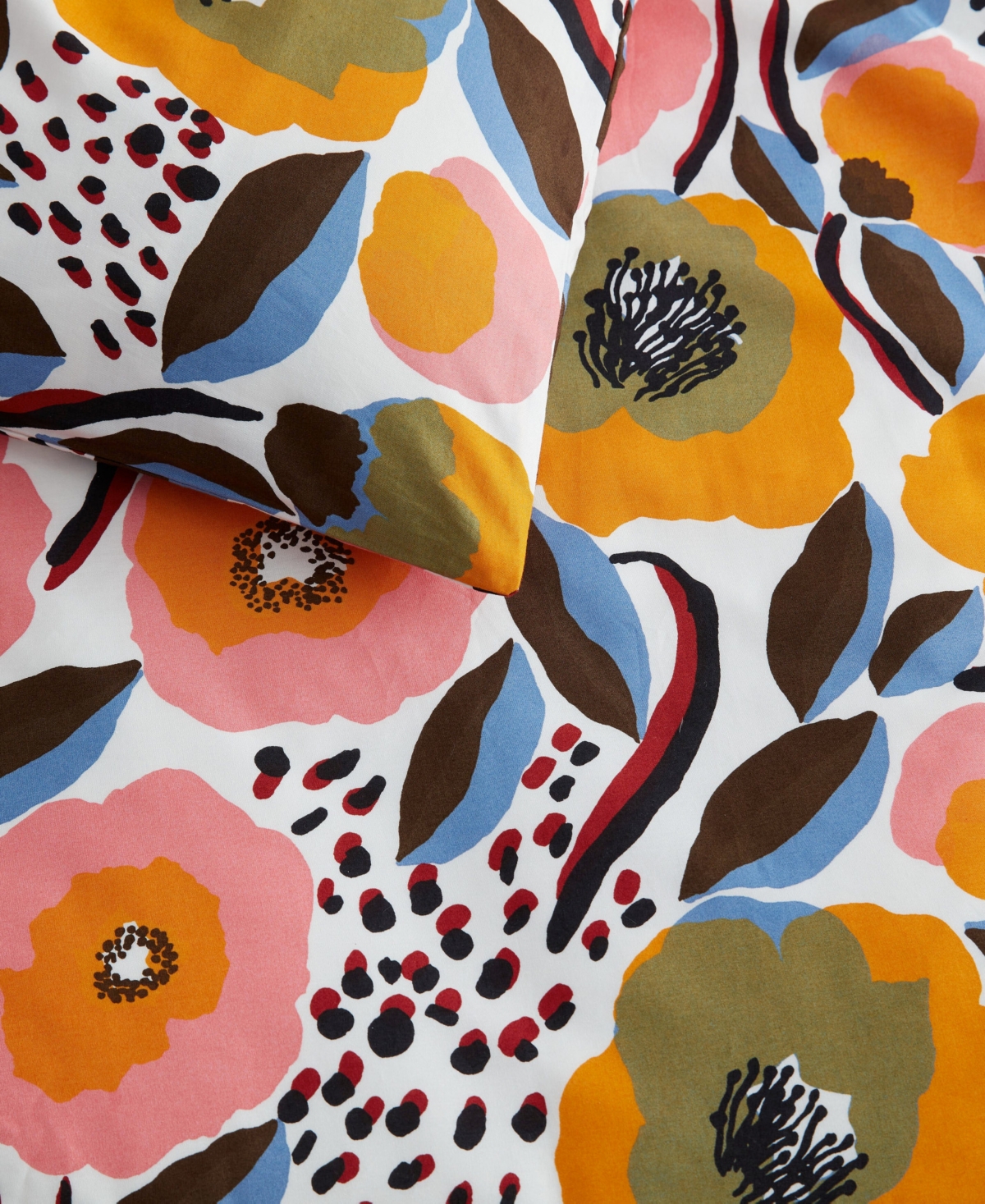 Marimekko Rosarium Cotton Reversible 3 Piece Comforter Set, Full/Queen