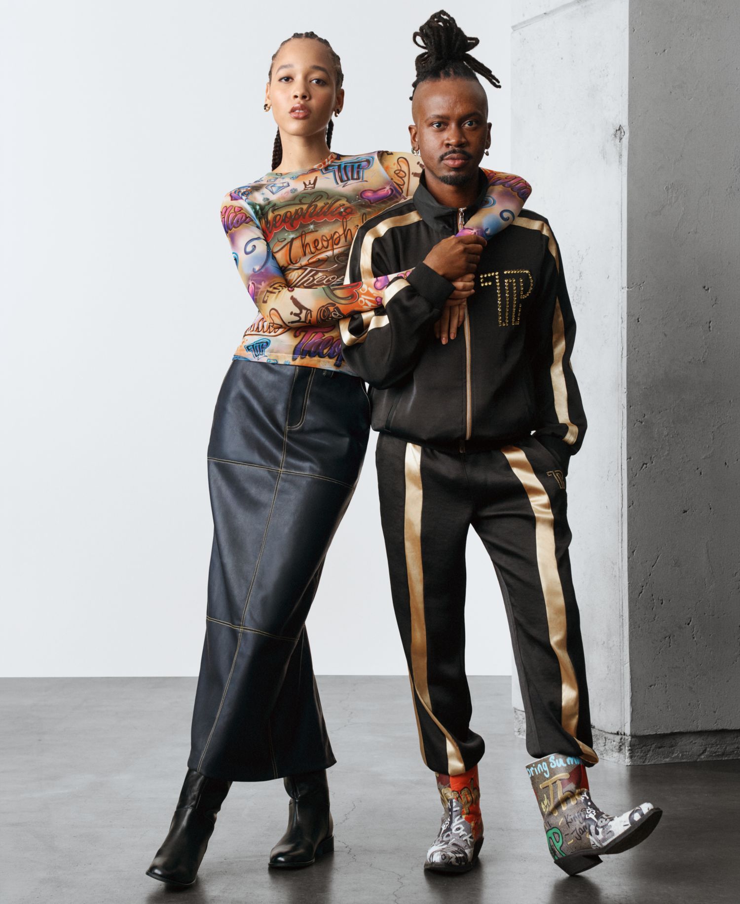 Women's Graffiti Print Sheer-Mesh Long-Sleeve Top