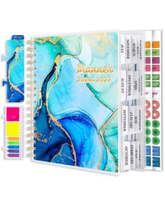 Academic 18 Month Planner Daily Weekly Monthly Calendar Organizer with Stickers Pocket Bookmark
