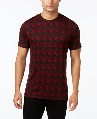 Alfani Men's Jacquard Geometric T-Shirt, Only at Macy's