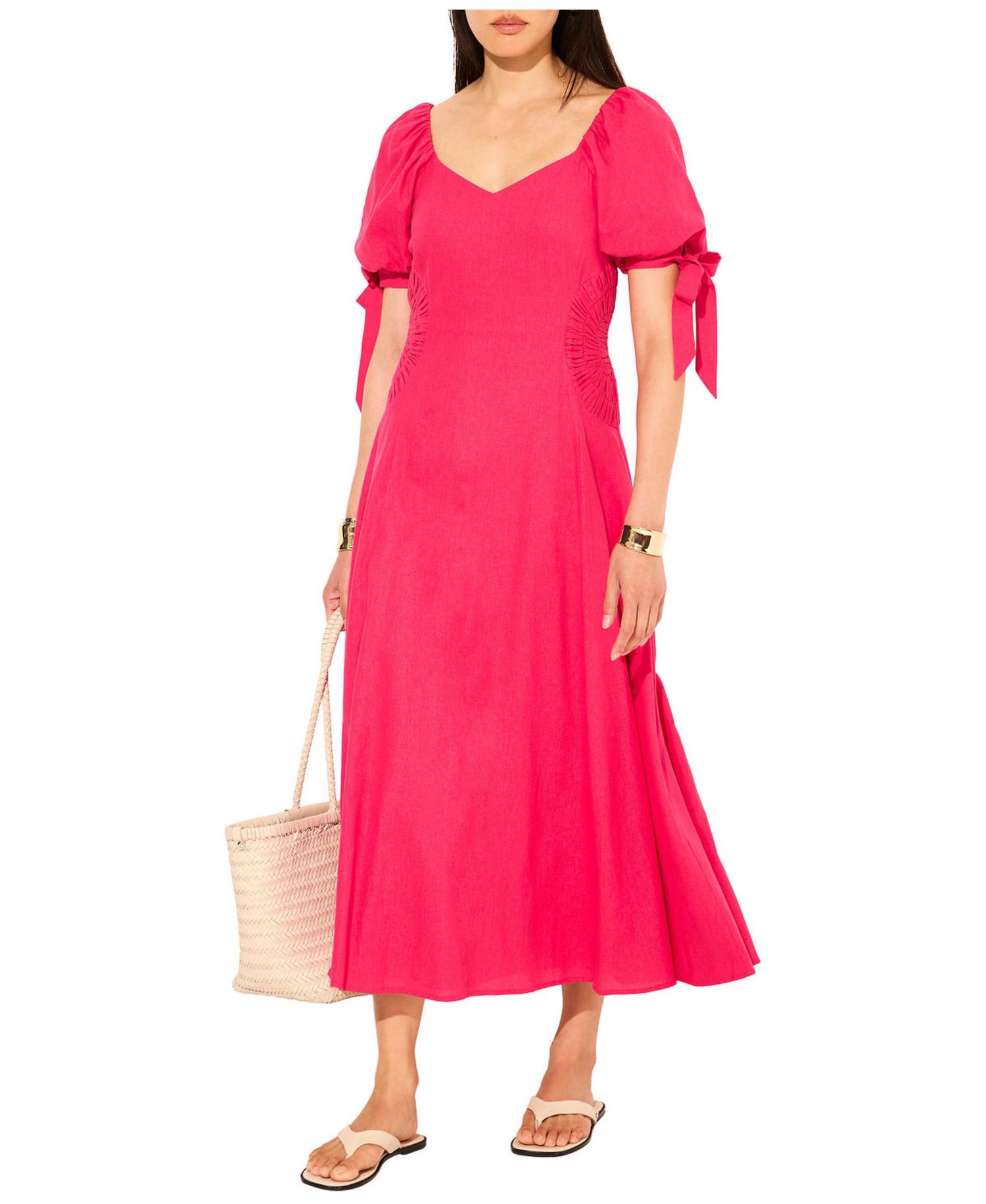 Women's Sweetheart Puff-Sleeve Maxi Dress