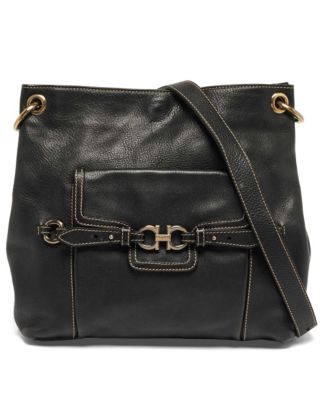 Women's Gancini Buckle Leather Shoulder Bag