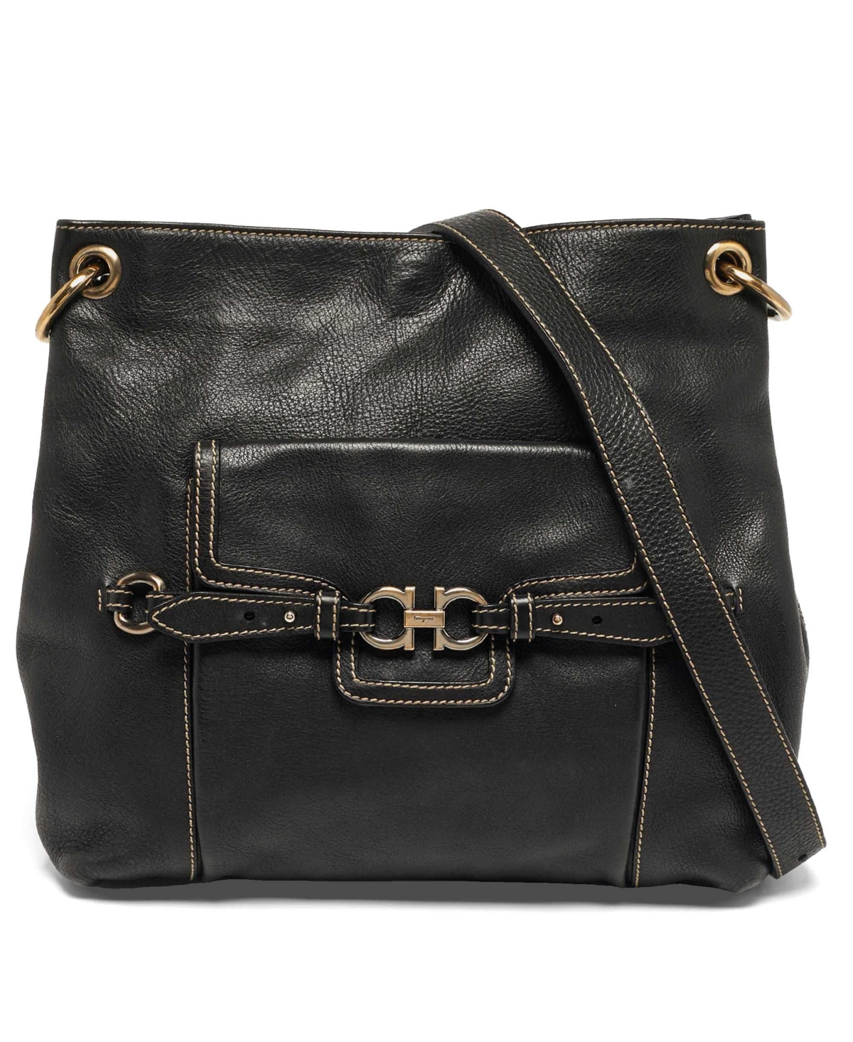 Pre-Owned Salvatore Ferragamo Women's Gancini Buckle Leather Shoulder Bag