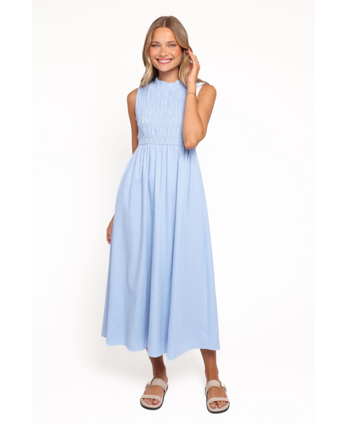 Petal and Pup Women's Lanna Sleeveless High-Neckline Maxi Dress - Blue