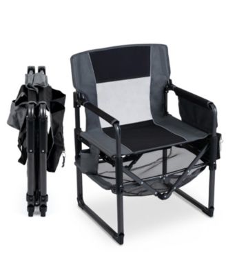 Folding Camp Chair with Breathable Mesh Back Cup Holder Side Pocket and Bottle Opener