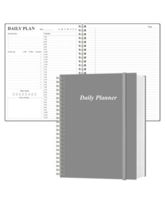 Undated Daily Planner Hourly Schedule To Do List Notebook with Pocket and Closure
