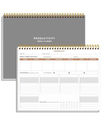 Weekly Productivity Planner Undated 6 Focus Areas Task Tracker Desk Notepad