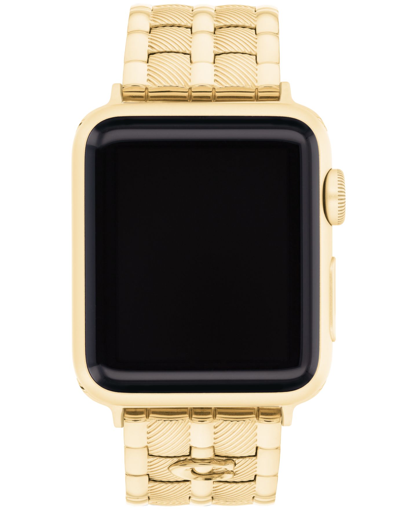 Женские ремешки для часов COACH Gold Stainless Steel Bracelet Smart Apple Watch 38mm — фото 1