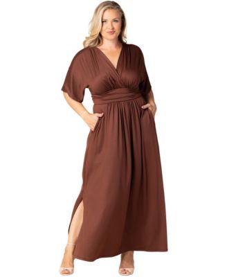 Plus Size Vienna Kimono Sleeve Long Maxi Dress
