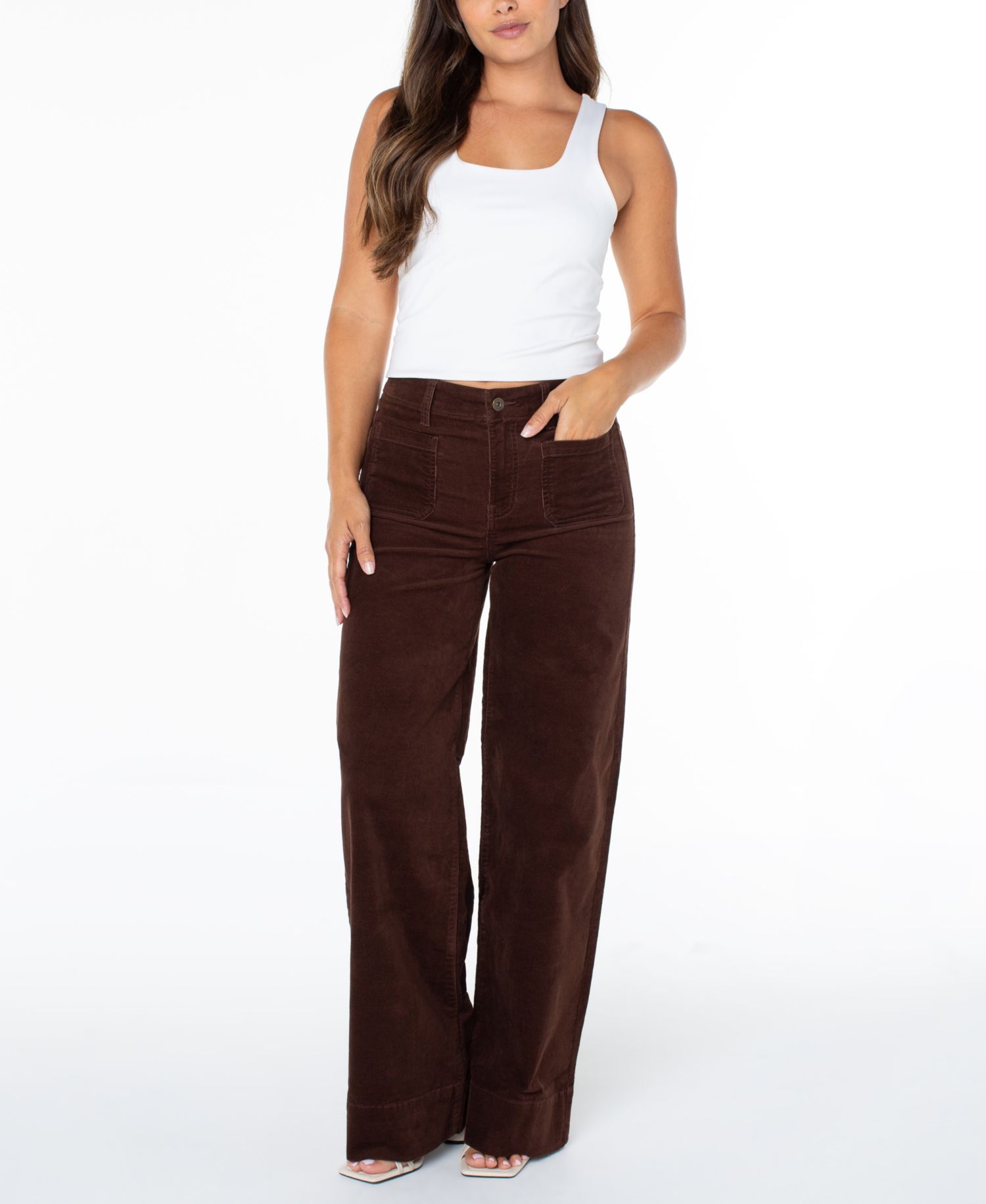 Juniors' High-Rise Wide-Leg Corduroy Jeans