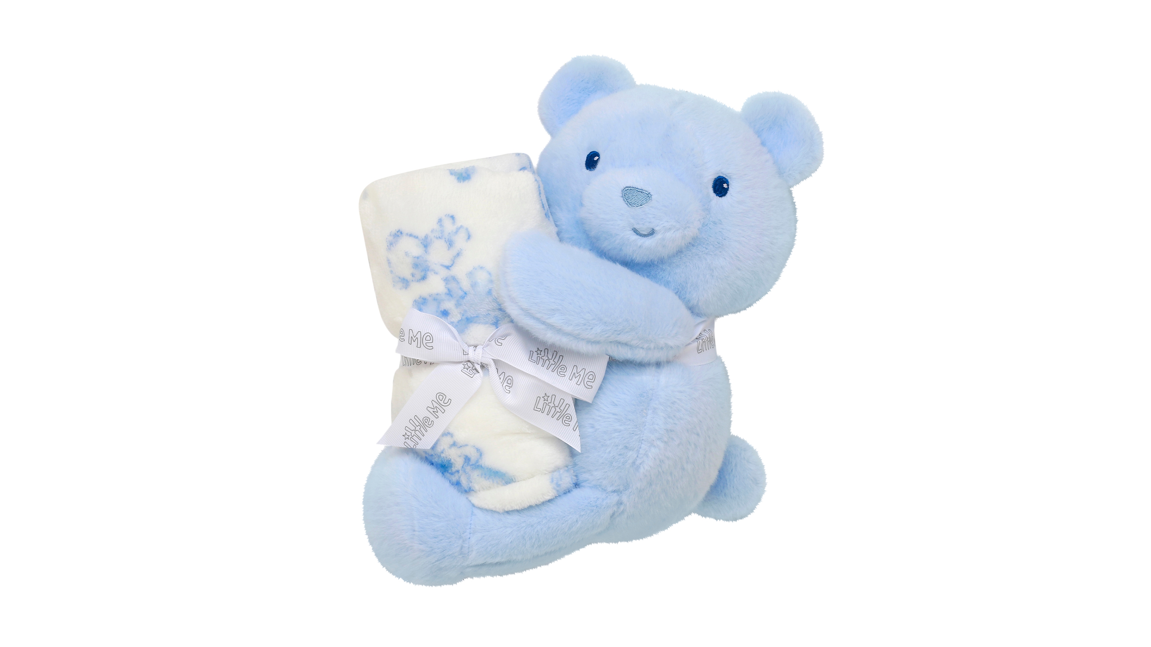 Little Me Baby Faux Fur Plush Bear and Blanket, 2-Piece Set