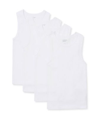 Boys' 4-20 Ribbed Cotton Tank Tops, 4-Pack