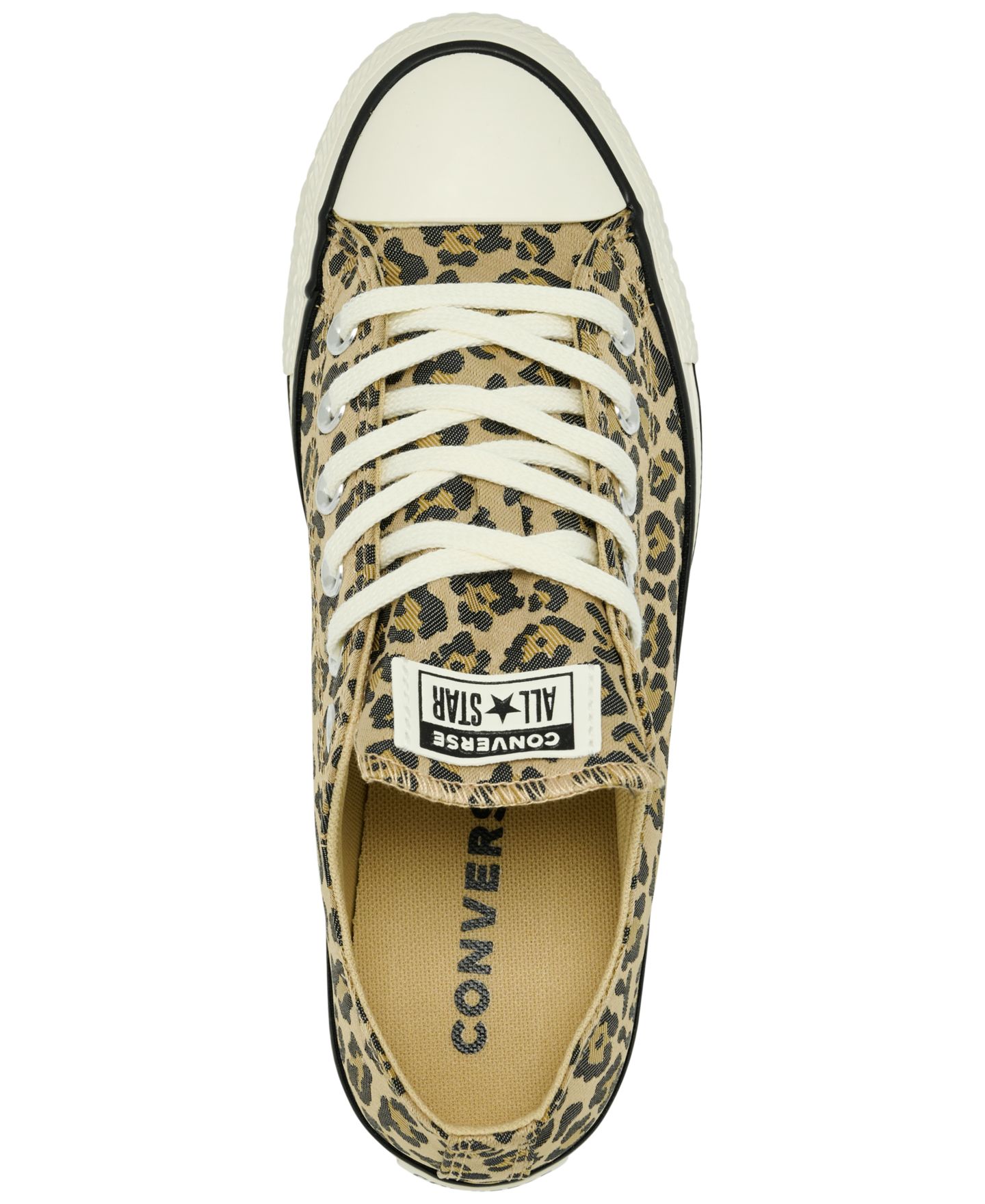 Женские кроссовки Converse Chuck Taylor All Star Leopard Jacquard Low Top Lifestyle, цвет: Чёрный / Медовый — фото 5