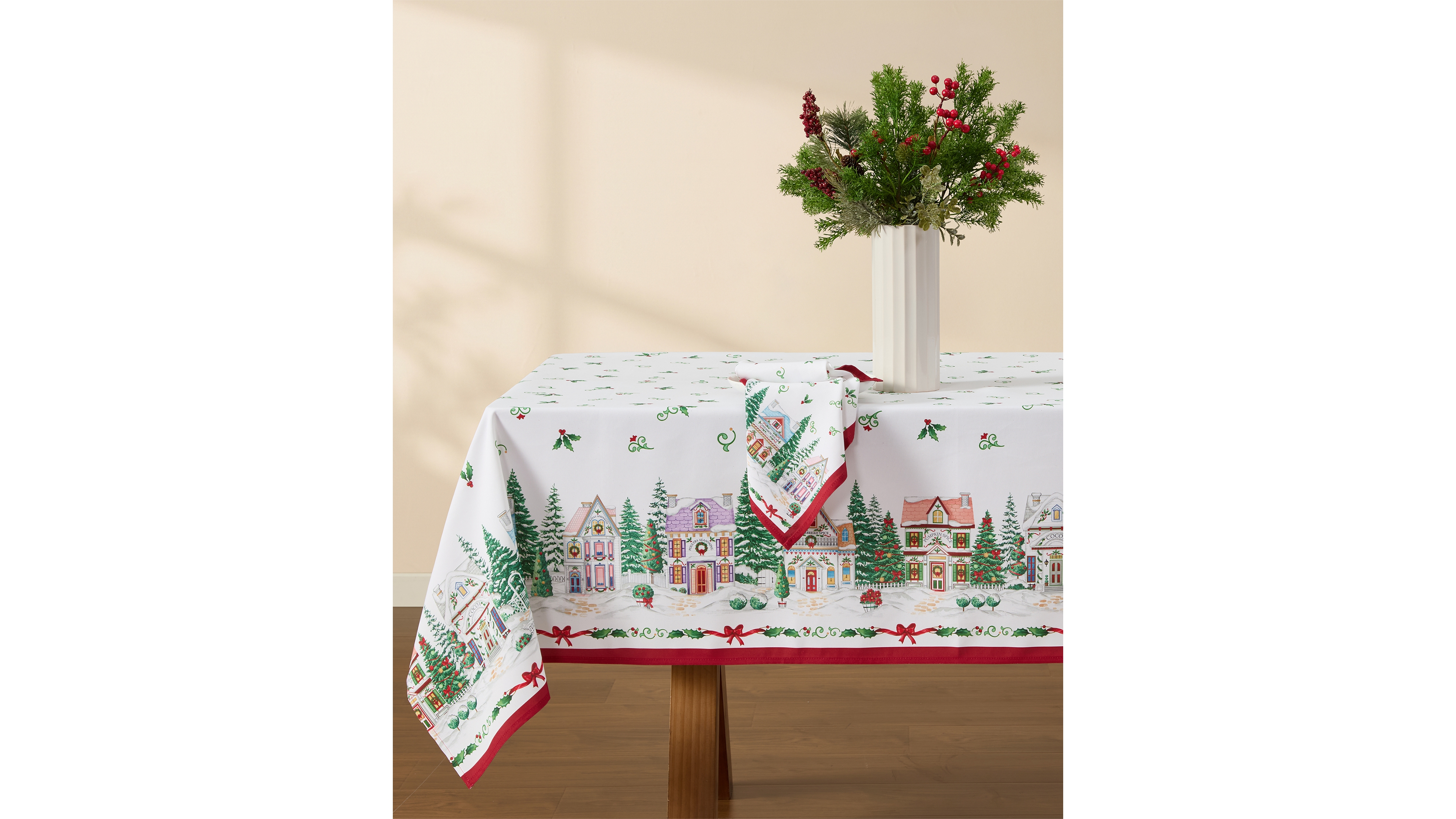 Lenox Spice Village Christmas Tablecloth, 60" x 120"