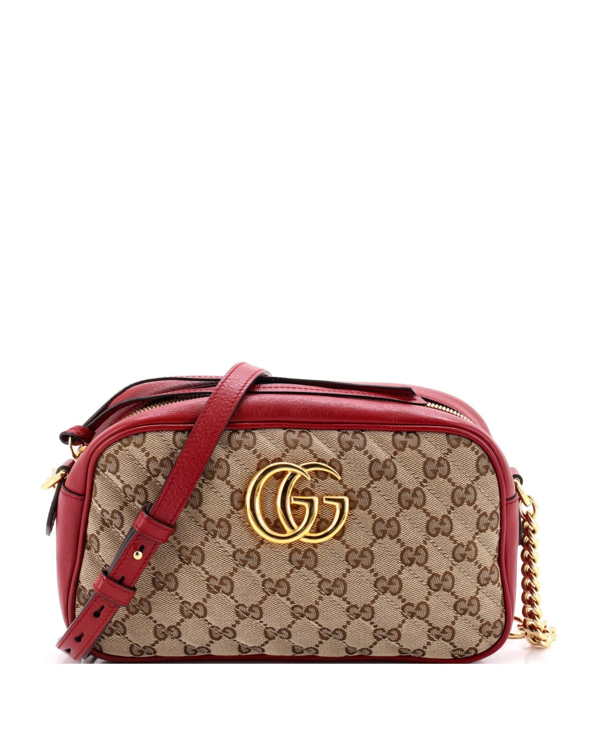 Pre-Owned Gucci Gg Marmont Quilted Canvas and Leather Shoulder Bag