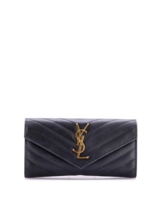 Large Classic Monogram Matelasse Chevron Leather Wallet, 7.5"W x 4"H x 1"D