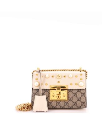 Small Studded Pearly Padlock Shoulder Bag