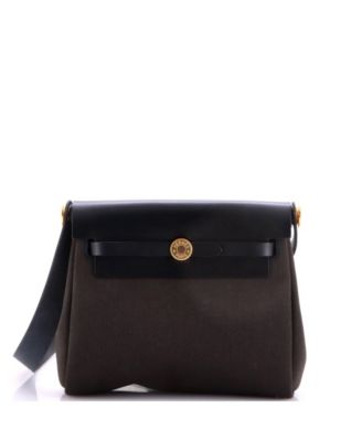 Pre-Owned Hermes 20 Herbag Zip Toile and Leather
