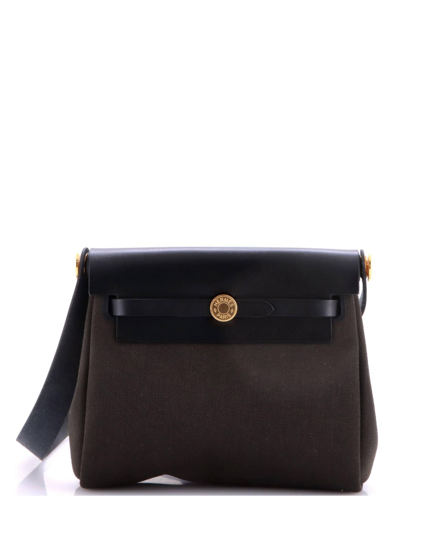 Pre-Owned HERMES Pre-Owned Hermes 20 Herbag Zip Toile and Leather
