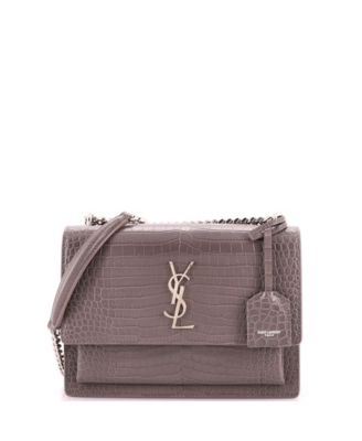 Sunset Medium Embossed-Leather Chain-Strap Crossbody Bag