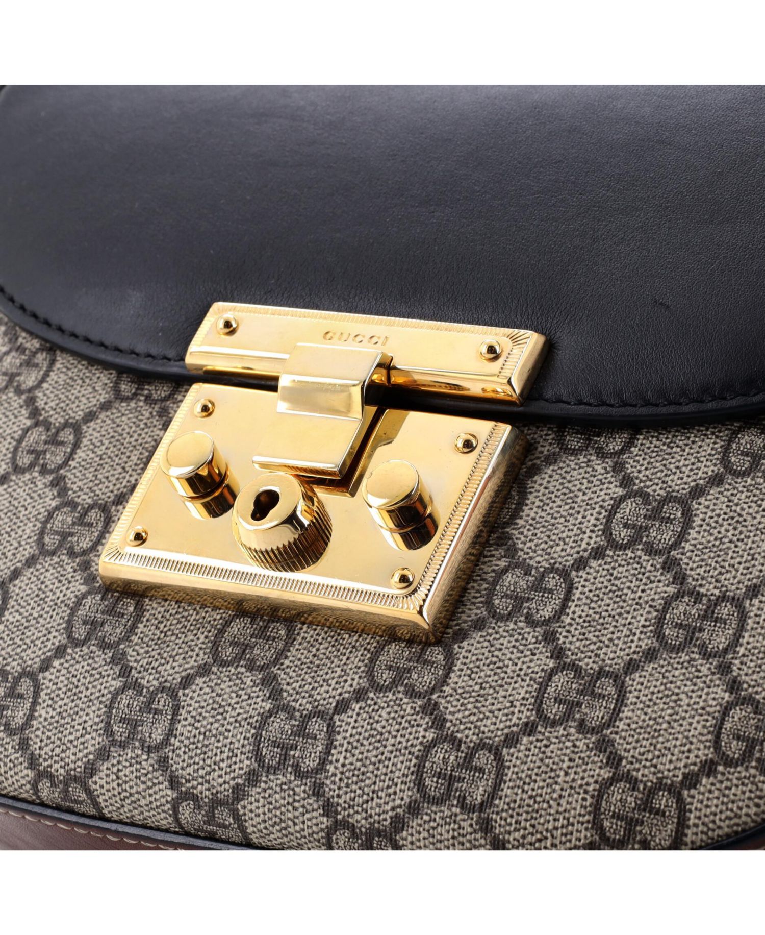 Medium Leather Padlock Saddle Shoulder Bag