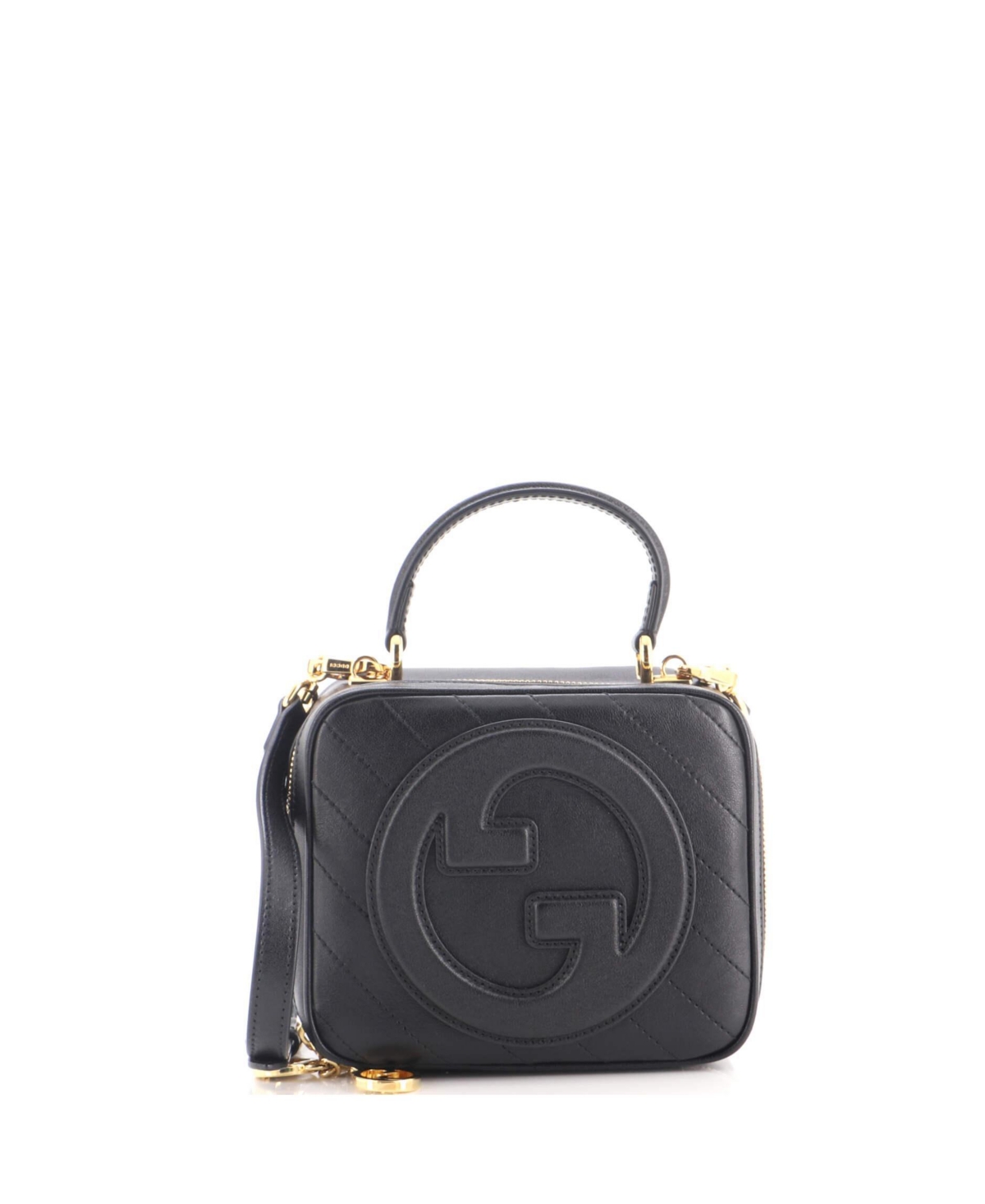Pre-Owned Gucci Blondie Nm Top-Handle Mini Leather Shoulder Bag - Black