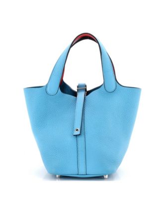 Picotin Lock Eclat Small Clemence Leather Bucket Bag, 7"W x 7"H x 6"D