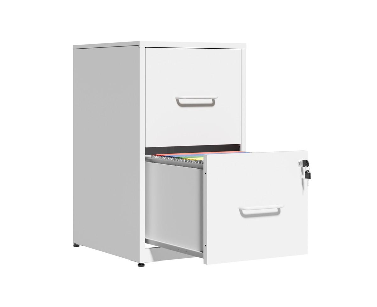 sumyeg 2-Drawer Lockable Metal File Cabinet with Anti-Tip Kit and Adjustable Hanging Rails - White