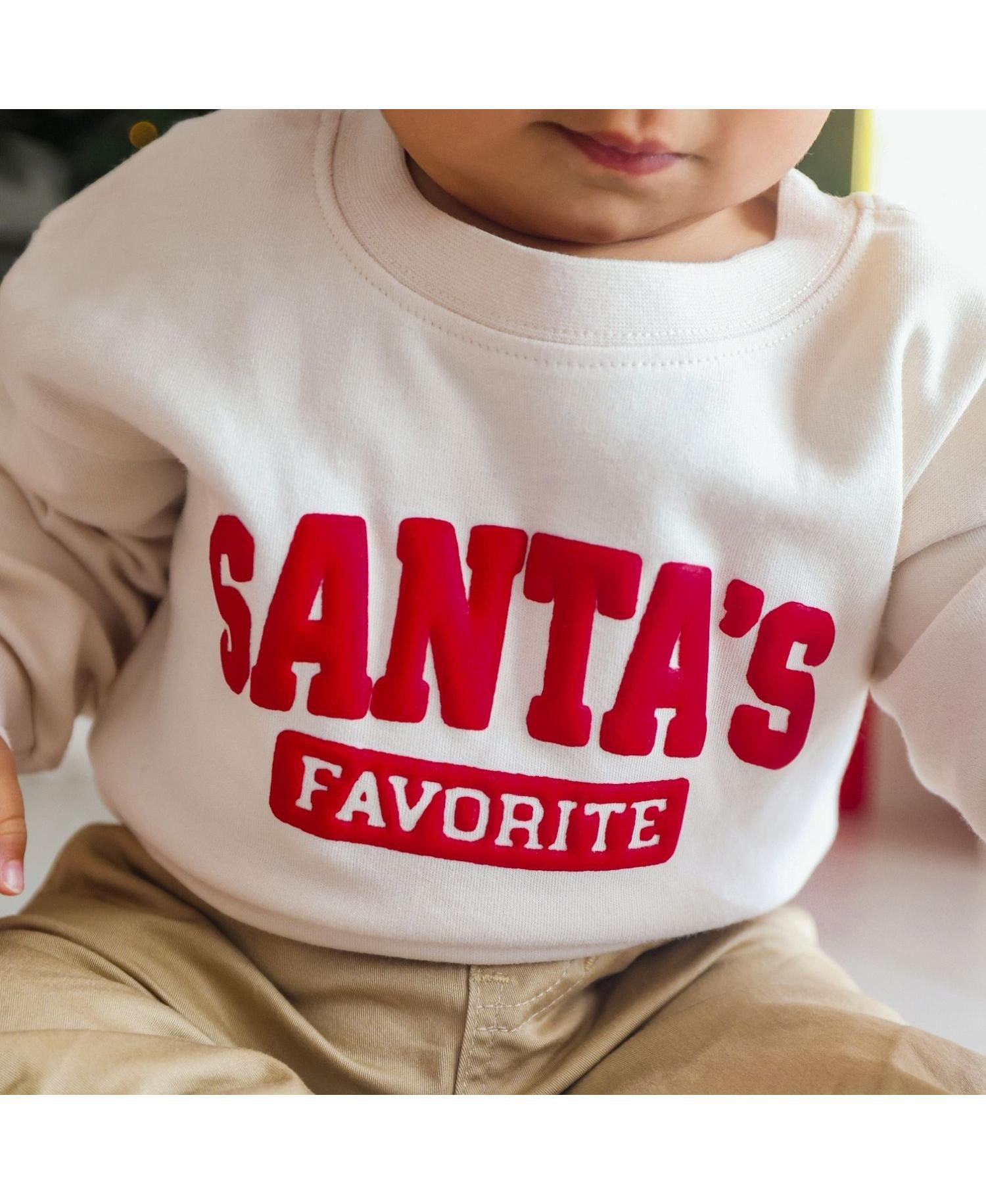 Baby Boys' Santa's Favorite Long-Sleeve Crewneck Christmas Romper