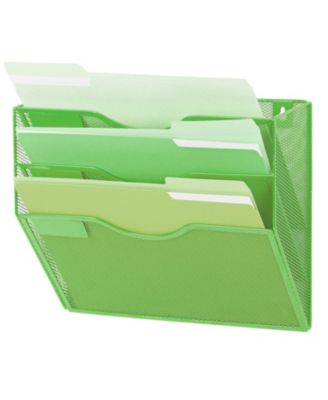 5 Pocket Wall File Organizer With Nametag Labels Hanging Storage Rack For Office Cubicle