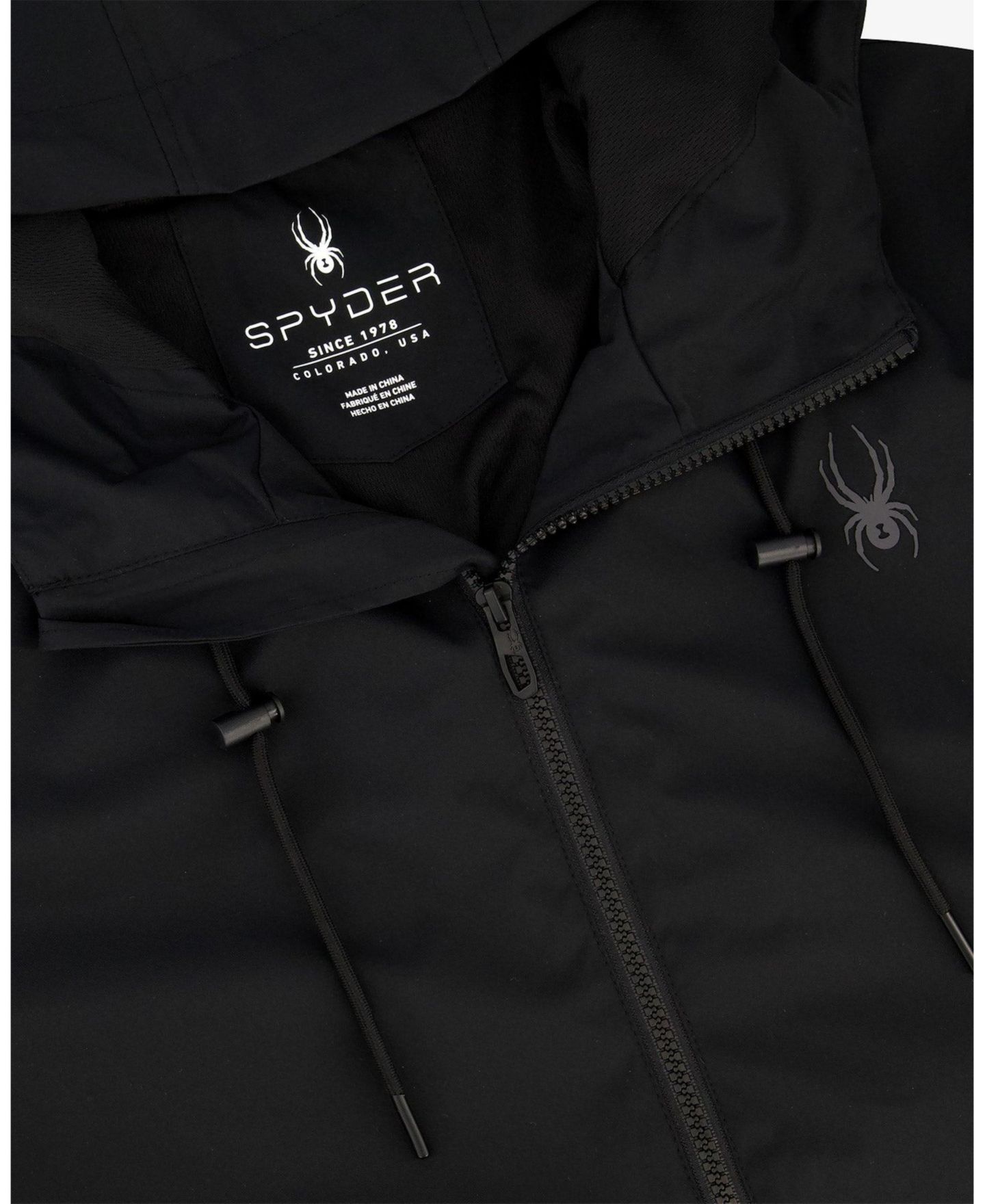 Мужская куртка Spyder Gale Lightweight Hooded Windbreaker, цвет: Чёрный — фото 7