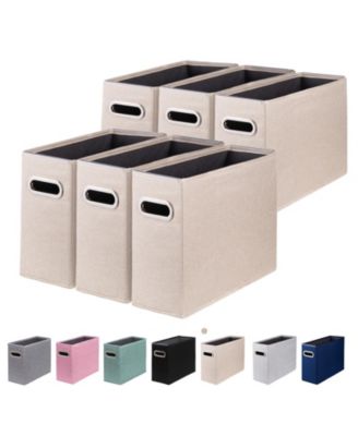 Letter Size File Organizer Folders Fabric Storage Box Collapsible Metal Handle Smooth PVC Rails