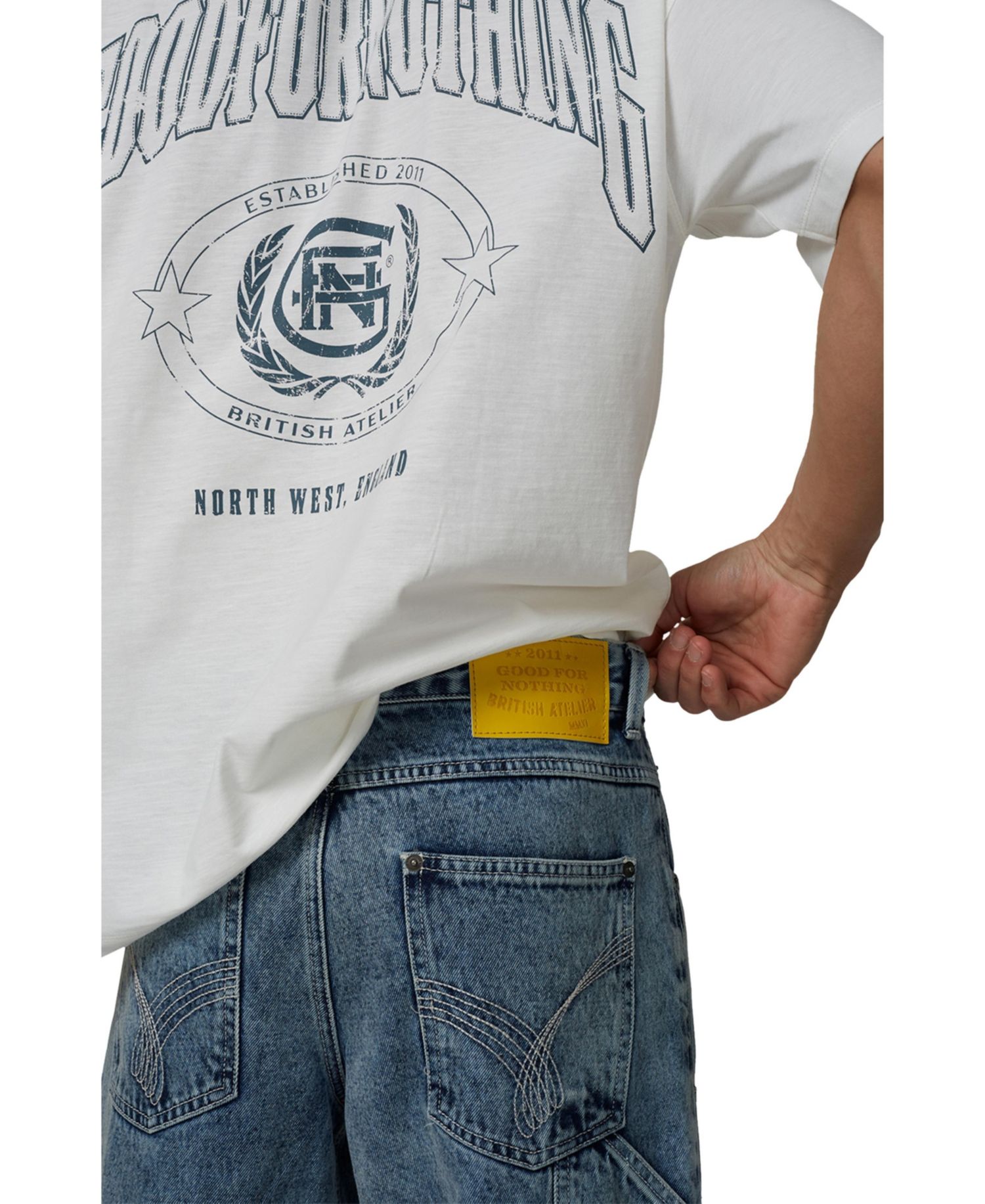 Men's Straight-Leg Mid Rise Double-Knee Jeans