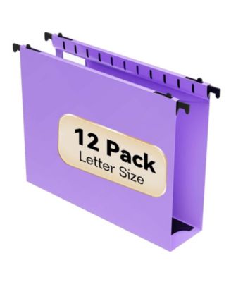12 Pack Plastic Hanging File Folders 2 Inch Expansion Heavy Duty Organizer