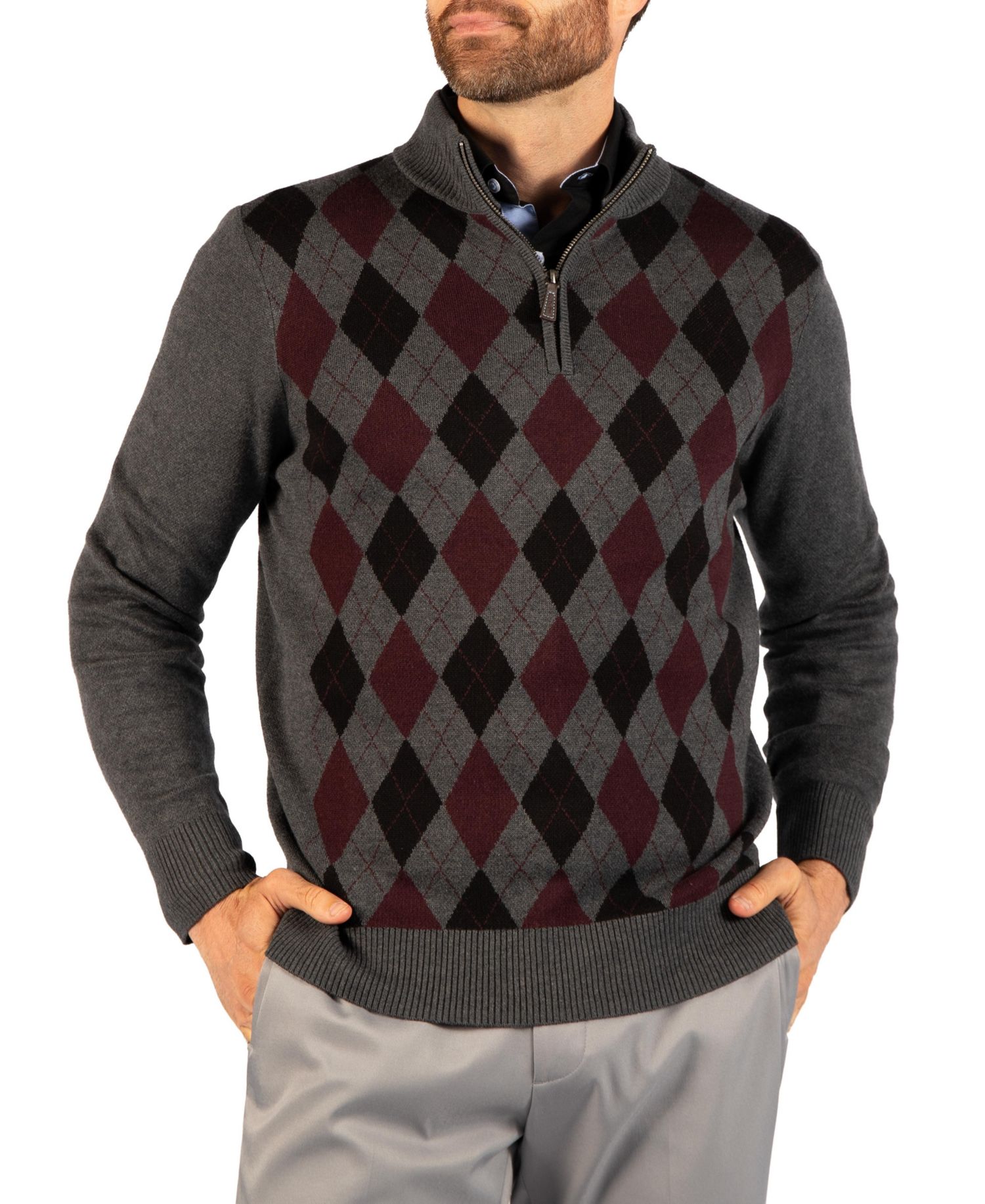 Men's Argyle Quarter Zip