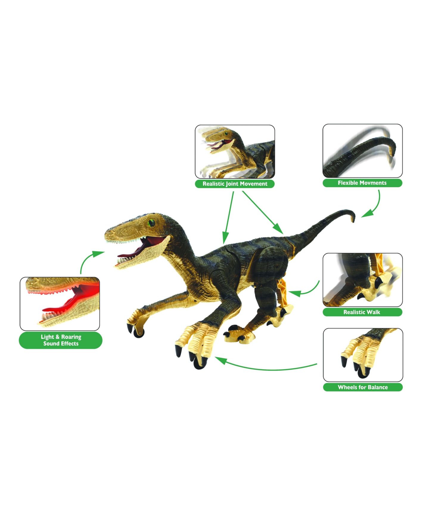 Детская игрушка Lexibook Rechargeable Light and Sound Effect Remote-Controlled Raptor Toy — фото 2