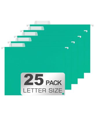 25 Packs Hanging File Folders Assorted Colors Letter Size 15 Cut Tabs Expandable Organizer