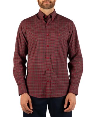Men's Holiday Mini Tartan Long-Sleeve Shirt