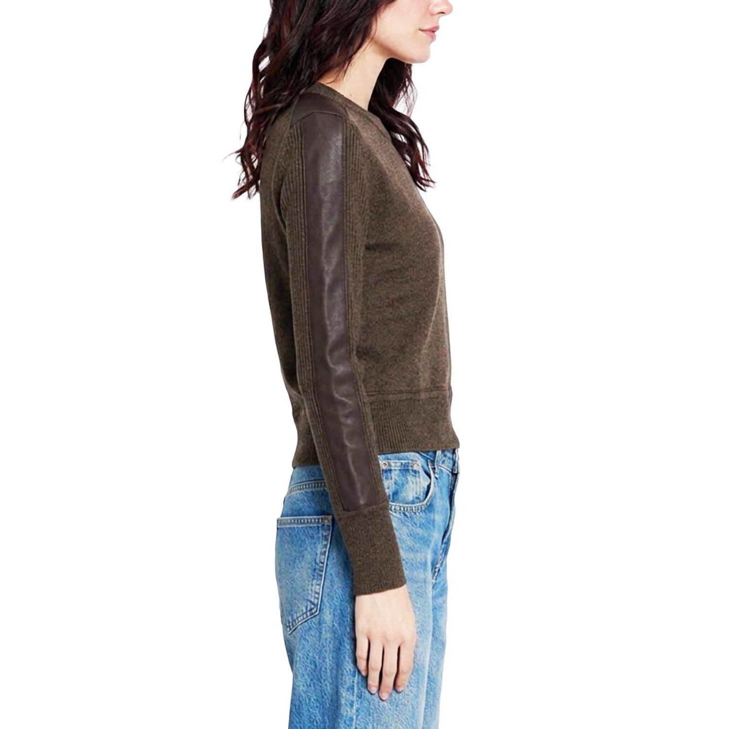 Women's Vesper Faux-Leather Panel Sweater