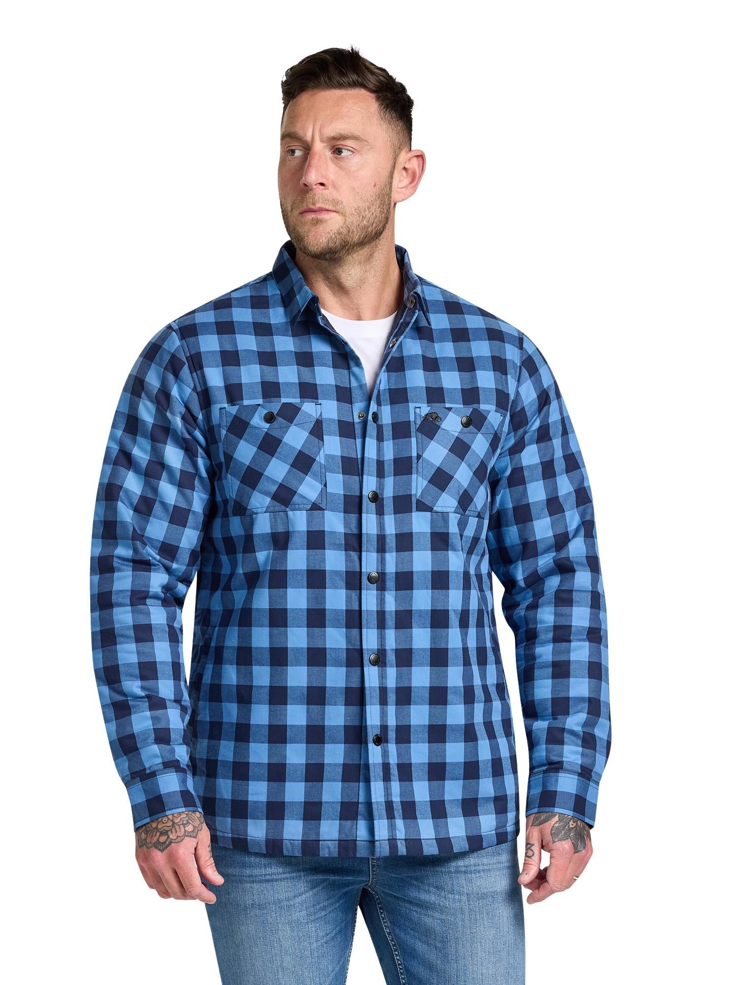 Men's Quilted Check Long-Sleeve Shacket